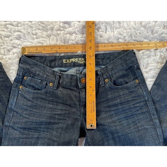 Express Zelda Skinny Womens Jeans Blue Sz 6 Short Dark Wash Skinny Stretch - Picture 3 of 9